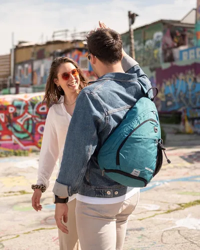 Miniatura 6 de WATERFLY - Mochila con eslinga, bandolera pequeña, bolsa de hombro para hombres y mujeres, para viajes, ciclismo, senderismo, mochila de día Azul