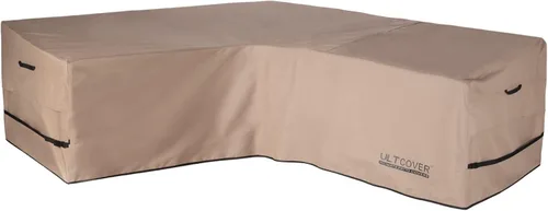 Miniatura 15 de ULTCOVER Funda impermeable para sofá de patio en forma de L y orientación derecha, para muebles modulares de 6 plazas, 110 pulgadas de ancho marrón