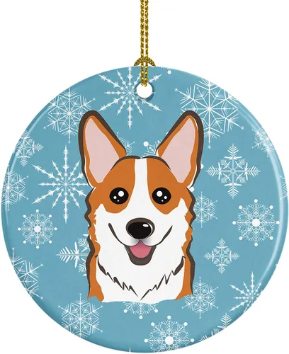 Miniatura 7 de Caroline's Treasures Adorno de cerámica con diseño de copo de nieve para colgar en el árbol de Navidad, para el hogar, Navidad, fiestas, regalo, 3