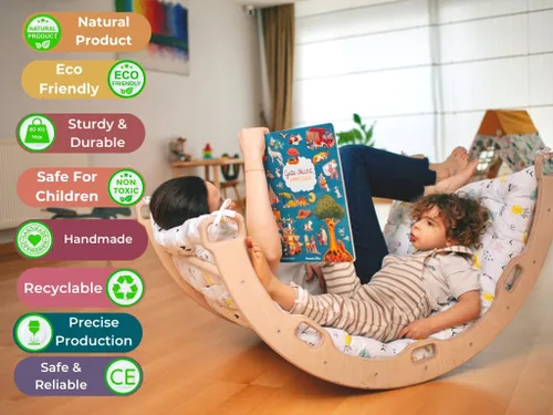 Miniatura 3 de Arco de escalada Arco de balancín Montessori Arco con almohada acogedora Arco de escalada de madera con cojín Arco de escalada de madera