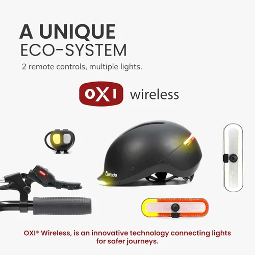 Miniatura 10 de Overade Casco salvavidas para bicicletas y e-scooters, con potente iluminación delantera/trasera, función intermitente, talla única