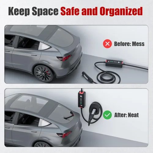 Miniatura 5 de Soporte para cargador Tesla, organizador de cables de carga, apto para modelo 3/Y/S/X NACS Soporte de vehículo eléctrico y accesorios para caja