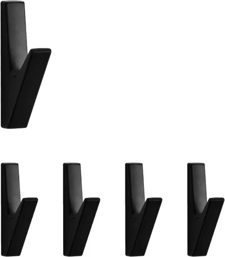 Paquete de 5 ganchos para abrigos, ganchos de pared, ganchos para abrigos de montaje en pared, soporte de ganchos de pared de metal para colgar