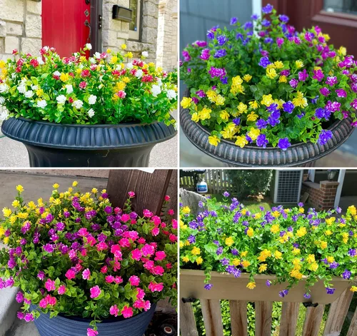 Miniatura 3 de 16 paquetes de flores artificiales para exteriores, resistentes a los rayos UV, plantas de boj falsas, vegetación sintética para interiores