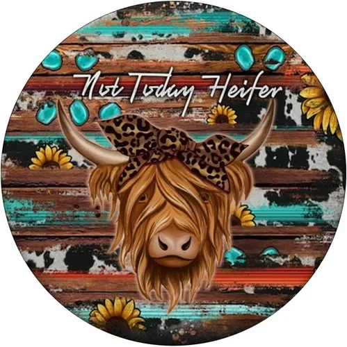 Miniatura 3 de Bandana de cuero de vaca Not Today Heifer Western Highland Cow PopSockets intercambiables PopGrip