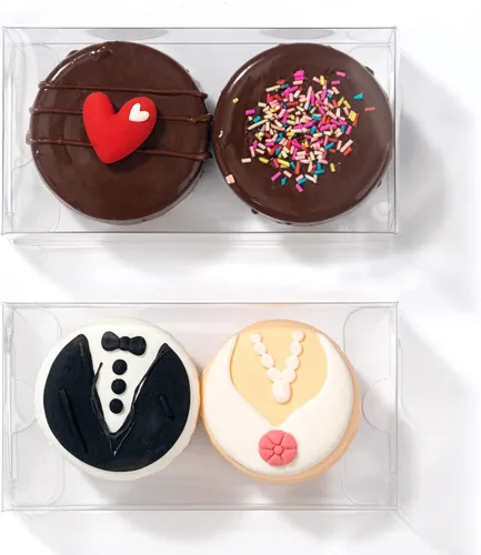 Miniatura 8 de RomanticBaking Paquete de 37 Cajas de Macarons de 4.17" x 2.16" x 1.37" para 2 Brownies Oreo Cubiertos de Chocolate Trufa Golosina Cajas