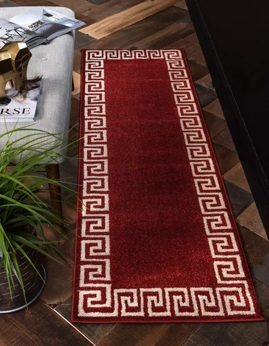 Miniatura 26 de Unique Loom Athens Collection - Alfombra clásica geométrica con diseño de borde moderno, 2 x 3 pies, color carbón/beige