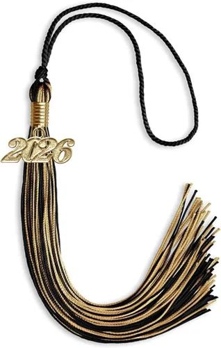 Miniatura 186 de Endea Graduation - Borla de doble color mixto con fecha dorada (negro/dorado antiguo, 2021)