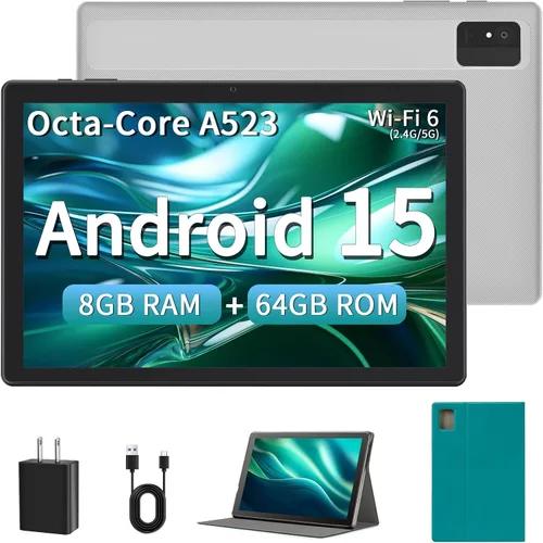 Miniatura 10 de Tablet Android de 10 pulgadas, 8 GB de RAM, 64 GB ROM 1 TB expandible Android 15, Octa-Core, WiFi 6 (2.4G/5G), pantalla de 1280 x 800, tabletas