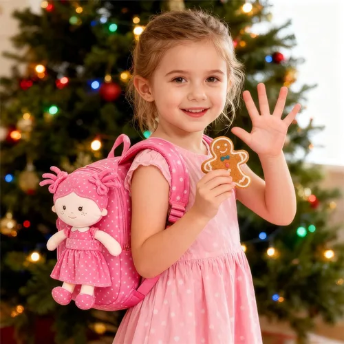 Miniatura 8 de Onetoo Mochila para niños pequeños, regalos de regreso a clases, mochilas para niñas y niños con muñecas de bebé ligeras y suaves en vestido