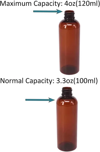 Miniatura 2 de Paquete de 12 botellas de spray de niebla fina de 3.3 onzas, botellas de plástico ámbar para aceites esenciales, perfumes, alcohol, botella