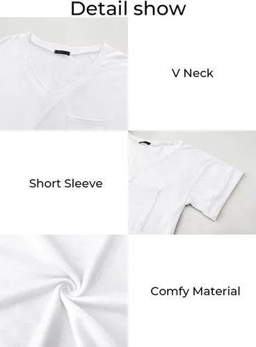 Miniatura 5 de Miholl Camiseta holgada, informal, de manga corta, con cuello en V, para mujer