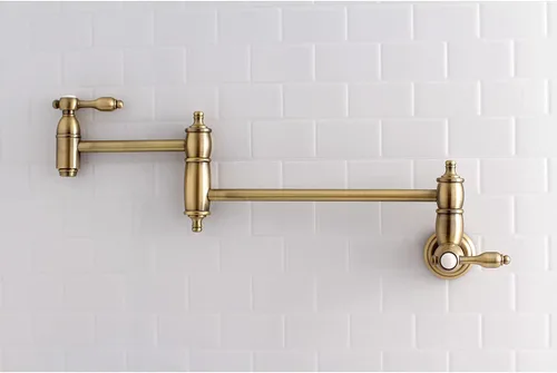 Miniatura 2 de Kingston Brass KS3103TAL - Grifo de cocina para relleno de olla de montaje en pared, latón antiguo