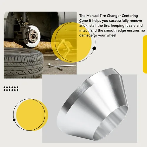 Miniatura 5 de Cono de Centrado para Cambiador Manual de Neumáticos, Cono de Sujeción Mejorado de Aluminio Billet para Equilibrador de Ruedas Compatible con Poste