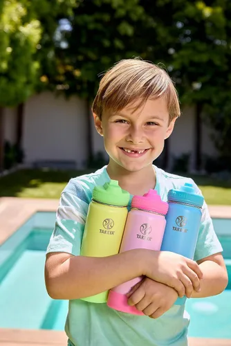 Miniatura 5 de Takeya Actives Kids - Botella de agua que brilla en la oscuridad con tapa con popote, botella de acero inoxidable con tapa sin BPA, reutilizable