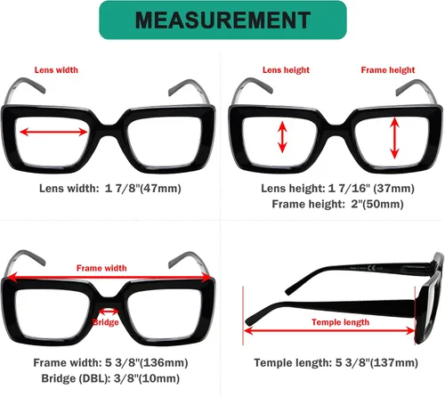 Miniatura 3 de Eyekepper Gafas cuadradas para mujer, paquete de 5 lentes elegantes para mujer
