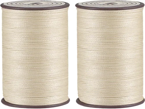 Miniatura 17 de uxcell Hilo encerado fino de 137 yardas, 0.022 in de diámetro, de poliéster, con revestimiento de cera, para coser a máquina, bordar, acolchar a