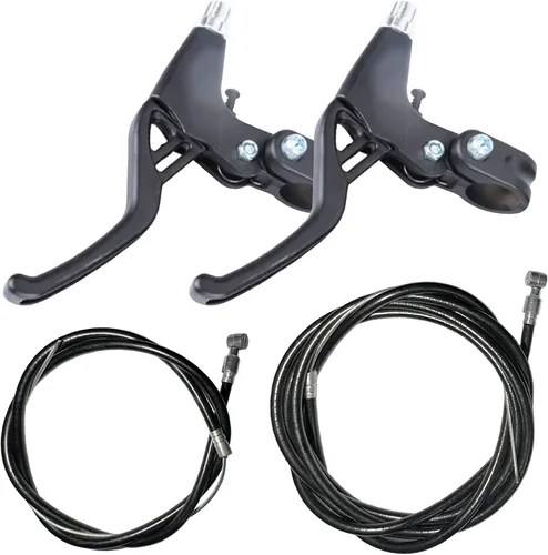 Lomodo 4 accesorios de freno de bicicleta que incluyen 2 manillares V-Brake de aleación de aluminio (0.9 in de diámetro) y 2 cables de freno para