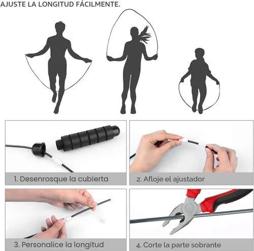 Miniatura 4 de Cuerda de saltar sin enredos de velocidad rápida, cable de salto con rodamientos de bolas para mujeres, hombres y niños, cuerda de saltar de acero