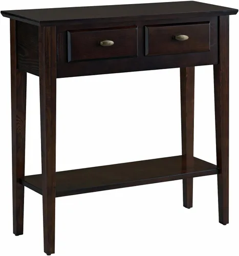 Miniatura 17 de Leick Home Mesa de Consola Mission, Madera Maciza, 1 Cajón de Almacenamiento, Estante de Exhibición Inferior, Profundidad Estrecha, Fácil Montaje