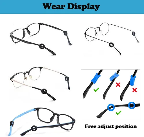 Miniatura 5 de Cojín de oreja para gafas, soporte de vidrio, agarre para las orejas, almohadillas de silicona antideslizantes para anteojos, ganchos para las 12