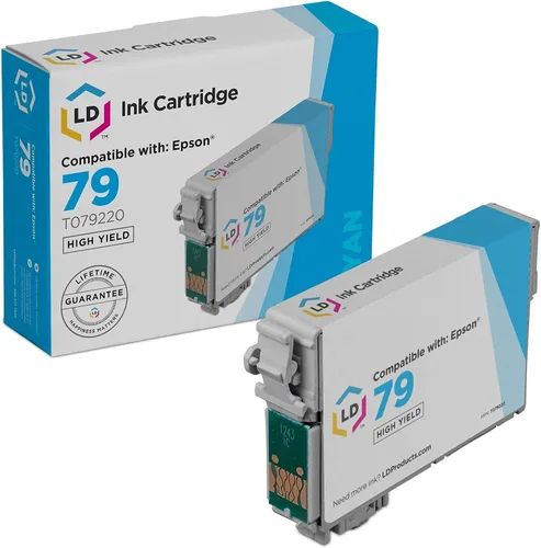 LD Productos Cartucho de tinta remanufacturado Reemplazo para Epson 79 T079220 Alto Rendimiento (Cyan) Compatible con Epson Stylus Photo 1400 Epson