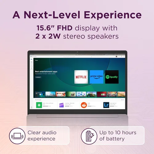 Miniatura 5 de Lenovo Chromebook Premium 15.6" FHD Slim Light Laptop Computer para Negocios y Estudiantes, Intel Celeron N4500, 4GB RAM, Almacenamiento de 192GB