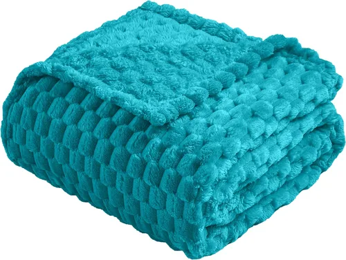 Miniatura 17 de Vessia - Manta de forro polar de franela (50x70 pulgadas), manta 3D de jacquard negra, esponjosa y cálida para sofá, sillón, cama, silla, 300GSM