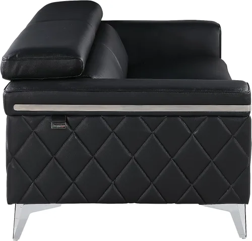 Miniatura 8 de Blackjack Furniture Amalfi - Juego de sofá de cuero italiano de grano superior para sala de estar con elegante diseño italiano, reposacabezas