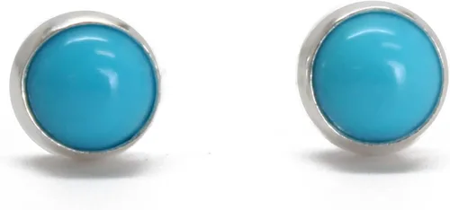 Miniatura 42 de Aretes de tuerca con piedras preciosas para mujeres y niñas, bisel redondo de 0.157 in de plata esterlina 925