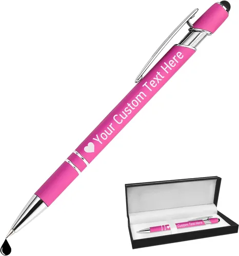 Miniatura 15 de STREADVE Bolígrafos personalizados personalizados con nombre grabado, logotipo, texto, bolígrafos de escritura suave, regalo personalizado para Negro