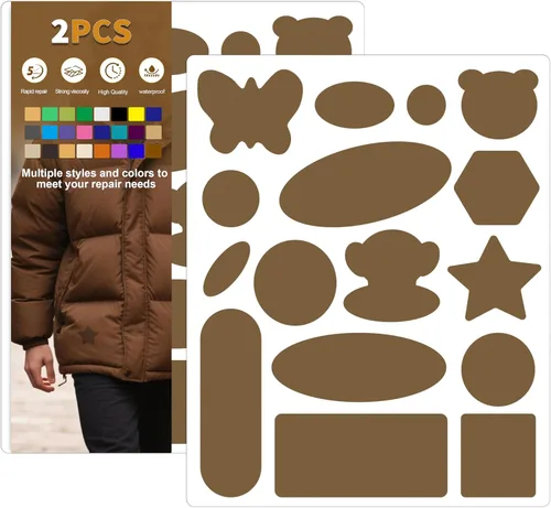 Miniatura 46 de Azobur Parches de reparación de chaquetas de plumón, impermeables, autoadhesivos, parches de tela de nailon para chaquetas hinchadas
