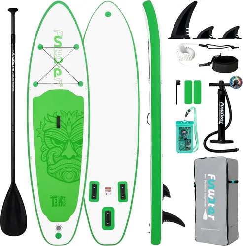 Miniatura 10 de FunWater 8'/10'/10'6"/11'6" Inflatable Stand Up Paddle Board with Premium SUP Paddleboard Accessories, Wide Stable Anti-Slip EVA Deck,Paddle Boards