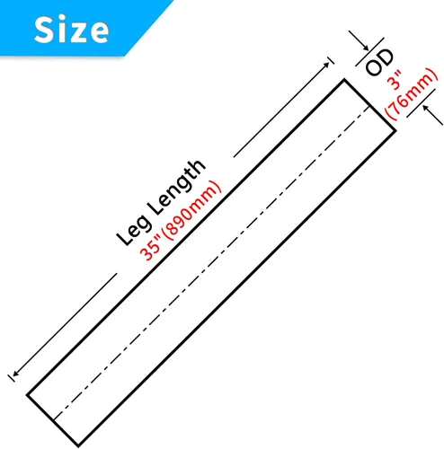 Miniatura 2 de 3 Pulgadas Tubo Recto de Escape Personalizado DIY con Mandril, Longitud de 35 Pulgadas, Mandril Recto de 3'' DE, Acero Inoxidable T304, Ajuste