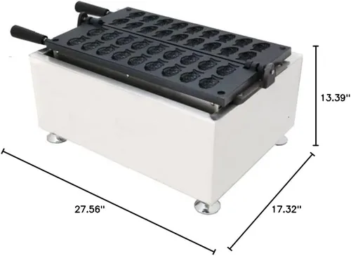 Miniatura 6 de GOOSENECK Taiyaki Maker Takoyaki Maker japonés en forma de pez comercial para panqueques waflera 110 V para restaurante uso doméstico 18 piezas