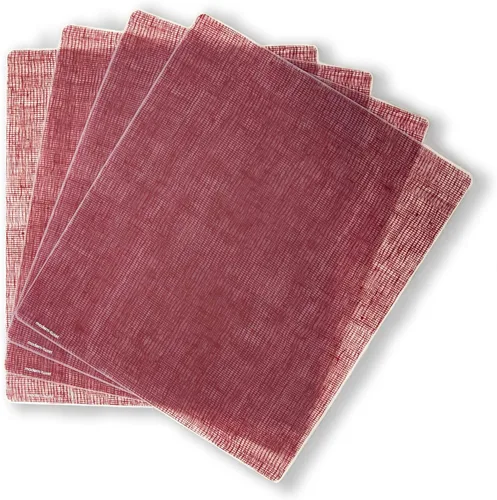 Miniatura 3 de modern-twist Mantel individual de silicona de 14 x 16, sin BPA, sin PVC, alfombrilla de mesa, apto para lavavajillas, estampado de lino en arándano