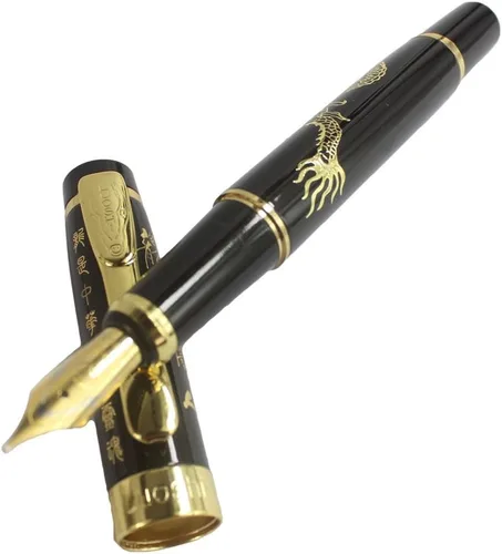 Miniatura 4 de Gullor 818 Fountian Pen con clip dorado - Negro