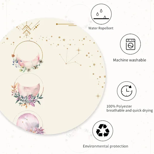 Miniatura 5 de Miyotaa - Juego de cortinas de ducha con fase lunar celestial, diseño de luna iluminada, gótico, zodiacal, astrología, tarot, bruja, de poliéster