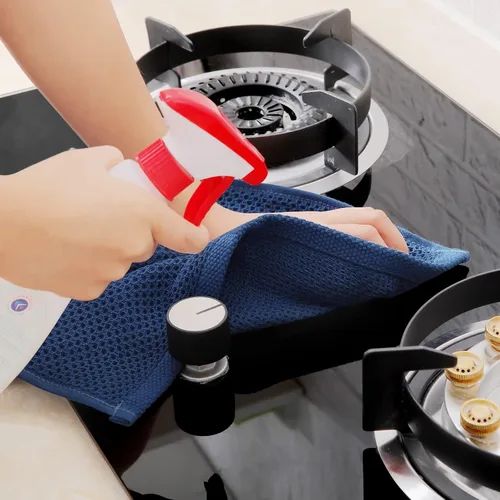 Miniatura 138 de Homaxy Trapos de cocina de 100% algodón, tejido de punto gofre, ultrasuaves, absorbentes y de secado rápido, 12 x 12 pulgadas, paquete de 6, blanco