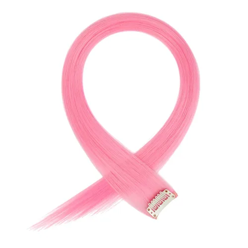 Miniatura 2 de Extensiones de cabello sintético lacio y sintético con clip de 24 pulgadas, para mujeres y niñas, regalo para fiestas, cosplay, rosa