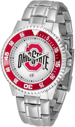 Miniatura 15 de SunTime Reloj de cuarzo de 1.575 in para hombre, correa de acero inoxidable de 0.787 in, esfera Gameday Tulane ola verde