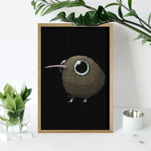 Miniatura 7 de Kit de pintura de diamante con diseño de pájaro kiwi gordo lindo y cuadrado completo, manualidades para decoración de pared del hogar