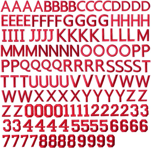Miniatura 33 de GYGYL - 72 parches de letras y números para planchar, parches de letras blancas del alfabeto bordado de la A a la Z, apliques de números del 0 al 9