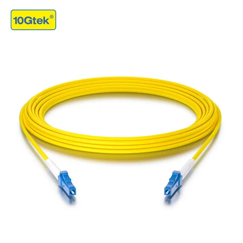 Miniatura 2 de 10Gtek Simplex Fiber Patch Cable - LC to LC Single-Mode Fiber Optic Cord Jumper, SMF, 9/125μm, Yellow, 20-Meter(65.6-ft)