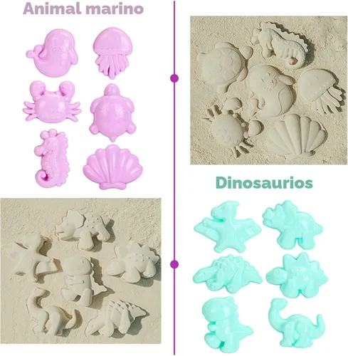 Miniatura 3 de Tagitary Juego de juguetes de arena de playa para niños de 3 a 10 años con cubo de regadera, rastrillo de pala, moldes de arena, bolsa de concha