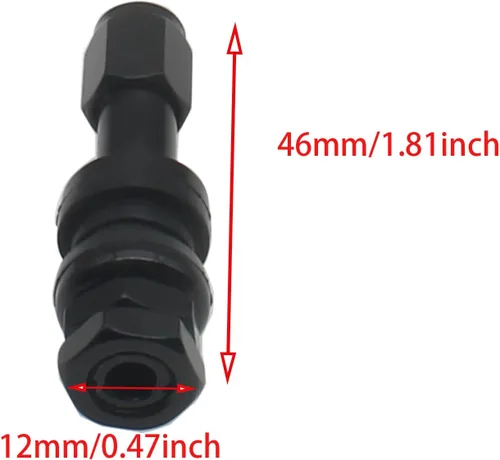 Miniatura 2 de VS43 TR43E - Vástagos de válvula de sujeción sin cámara de aluminio negro para neumáticos (4 piezas)