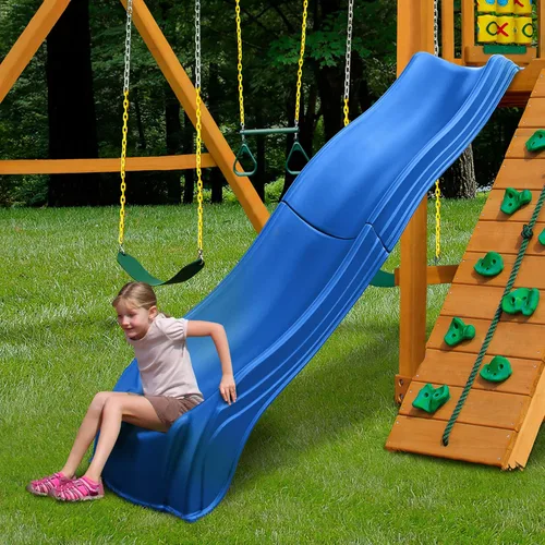Miniatura 4 de Swing-N-Slide Ws 5032 Olympus Wave Slide - Tobogán de plástico de 2 piezas para cubiertas de 5 pies, color azul