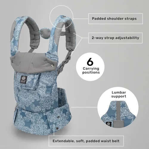 Miniatura 3 de LÍLLÉbaby Portabebés ergonómico 6 en 1 para bebés con soporte lumbar (7-45 libras), uso de bebé de 360 grados, orientado hacia adentro y hacia
