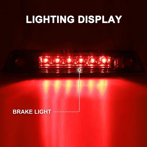 Miniatura 2 de Tercera luz de freno LED, luz de freno trasera de montaje alto, lámpara de carga para Jeep Grand Cherokee 2005-2010 (lente ahumado+carcasa cromada)