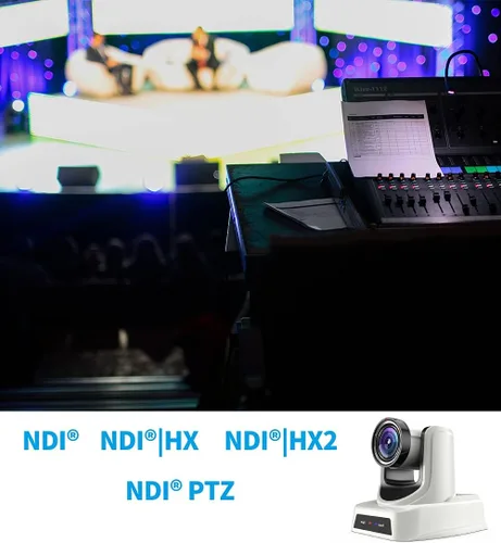Miniatura 2 de SMTAV Cámara PTZ NDI, zoom de 20x + 16x, cámara de transmisión en vivo con HDMI, 3G-SDI y salidas IP, NDI HX 4.6, para iglesia, conferencia
